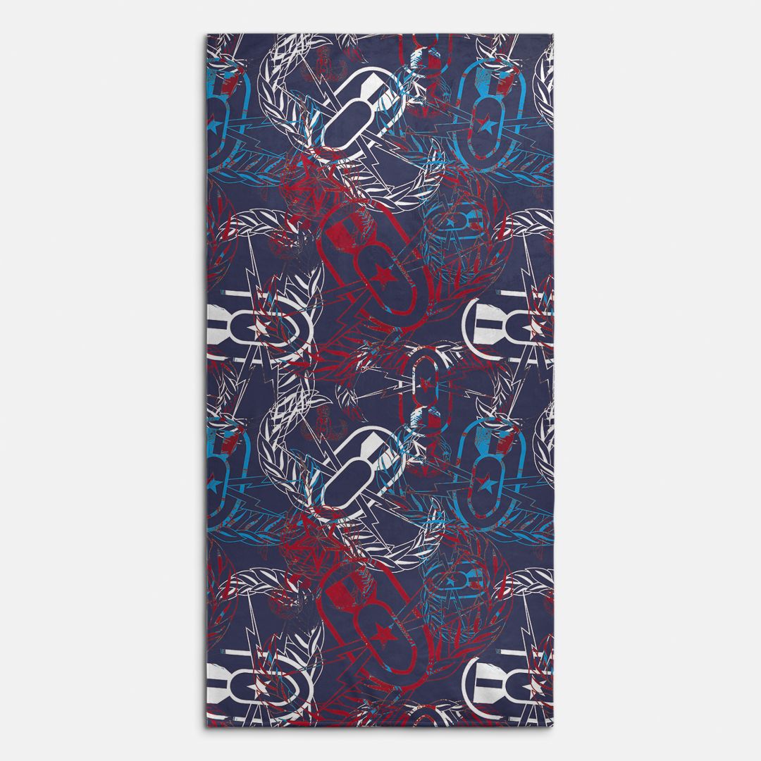 Print On Demand  - Beach Towel - "It's 5 o'clock Somewhere" (Red, White, & Blues)