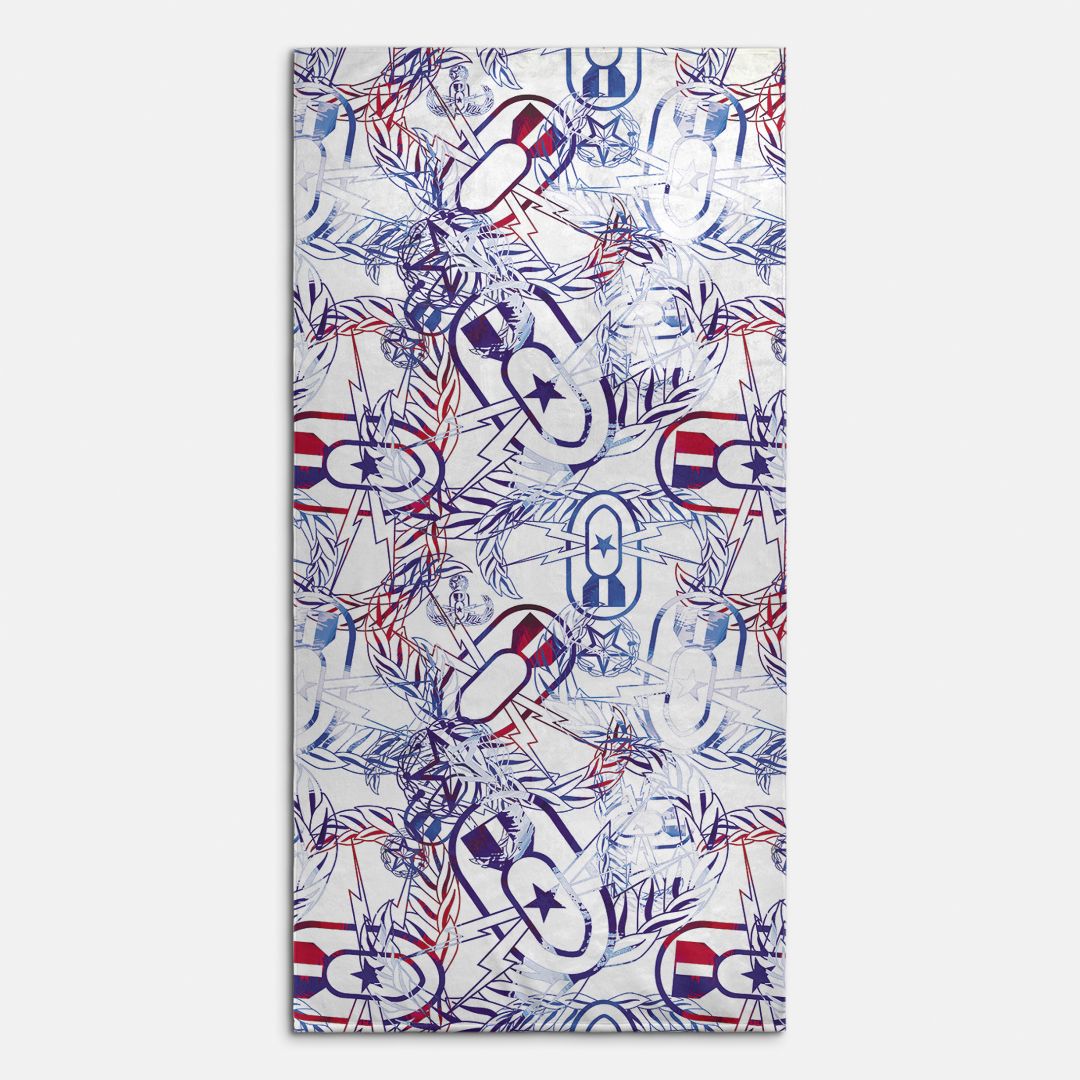 Print On Demand  - Beach Towel - "It's 5 o'clock Somewhere" (Red, White, & BOOM!)