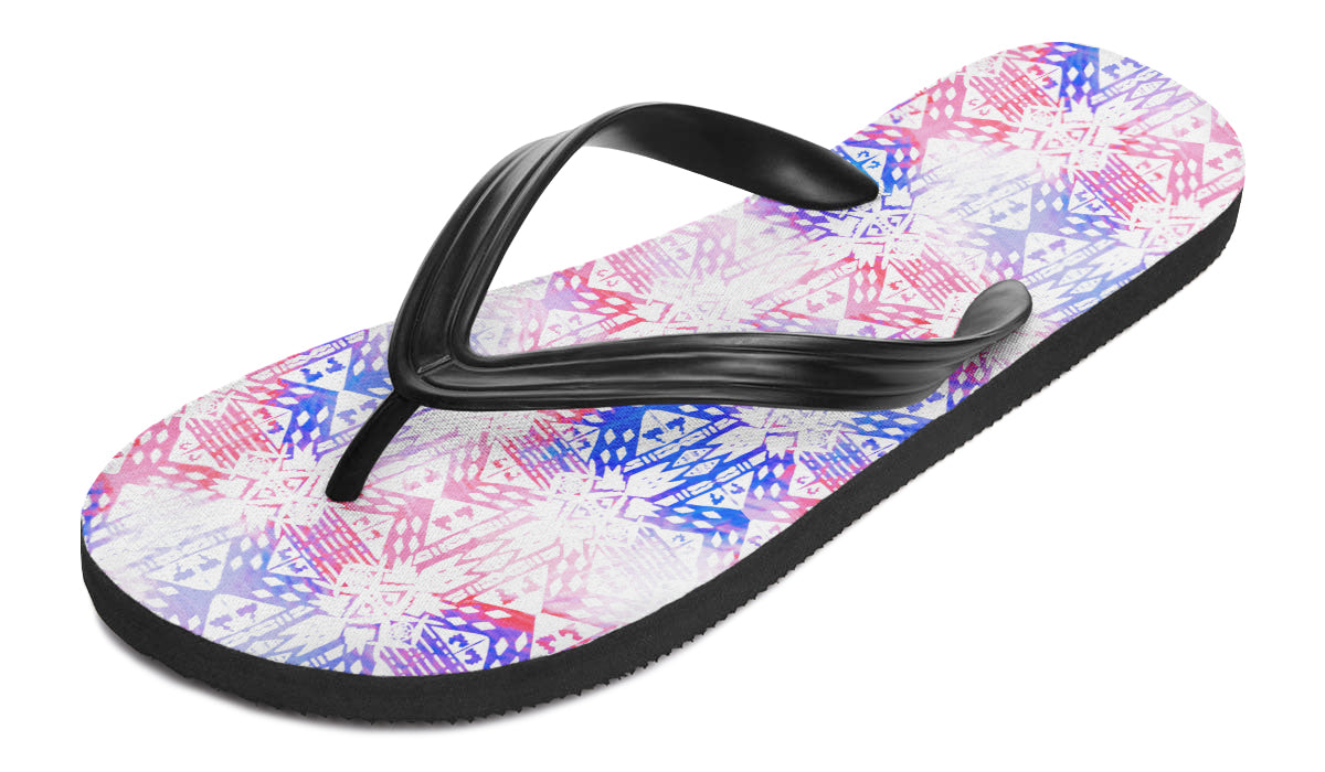 Print On Demand - Flip Flops - "Aztec Ombre" (Red, White, & Blue)