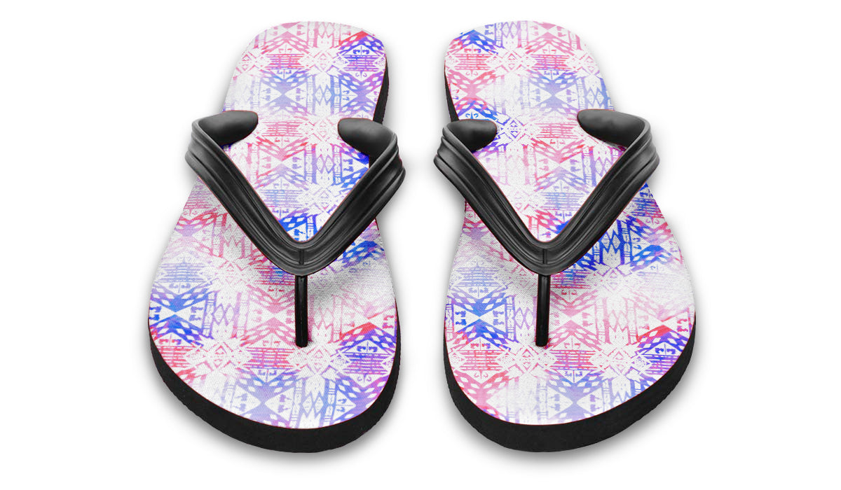 Print On Demand - Flip Flops - "Aztec Ombre" (Red, White, & Blue)