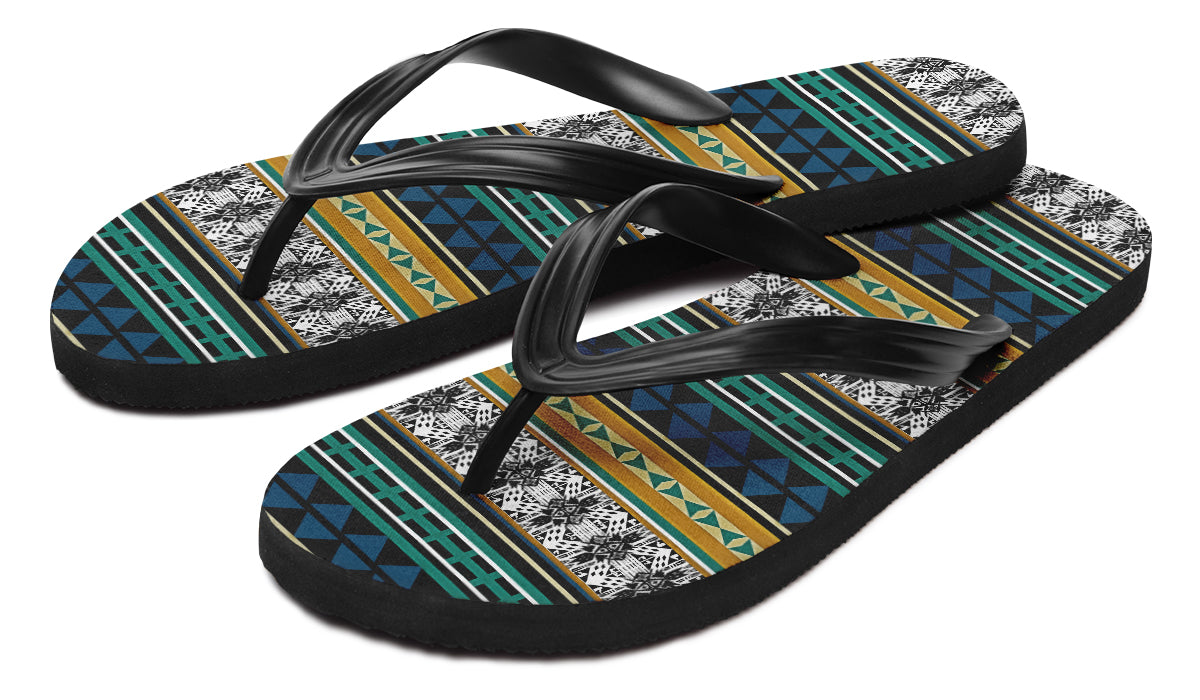 Print On Demand - Flip Flops - "Aztec Verde"