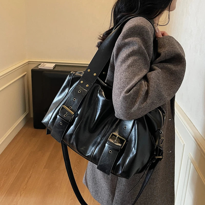 Large Capacity Women PU Leather Handbags Tote Bags