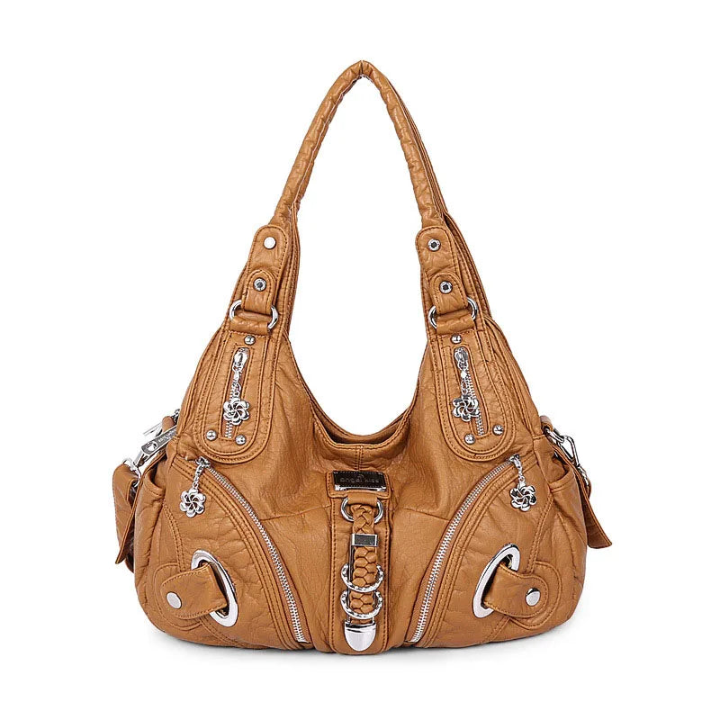 Multi Pockets Vintage Wash Leather Bags