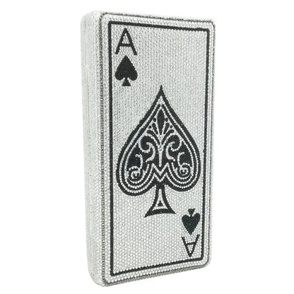 Boutique De Poker Playing Card Spade Ace Women Crystal Clutch