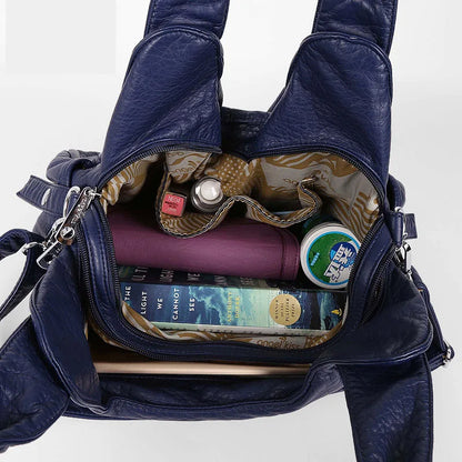 Multi Pockets Vintage Wash Leather Bags