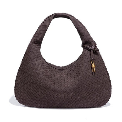 Women's Hobo Bag in Genuine Full Grain Leather with Adjustable Strap and Zipper Closure