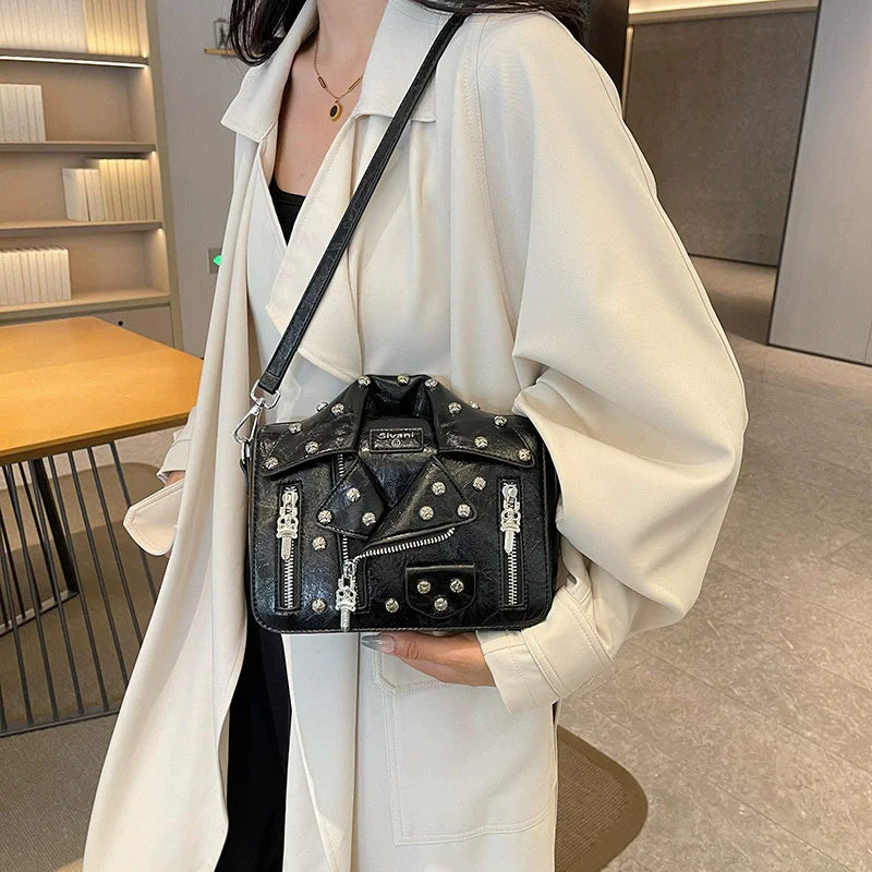 Hip Hop Jacket Design Shoulder Bag Clothes Shape Women Handbag