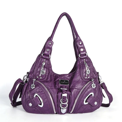 Multi Pockets Vintage Wash Leather Bags