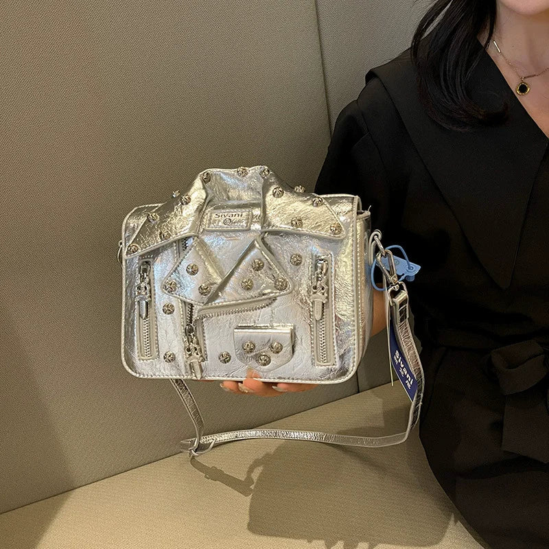 Hip Hop Jacket Design Shoulder Bag Clothes Shape Women Handbag