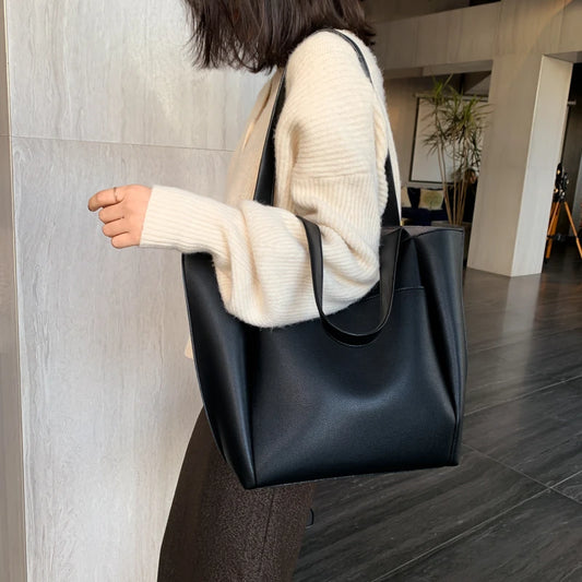 Soft Leather Woman Casual Tote Bag
