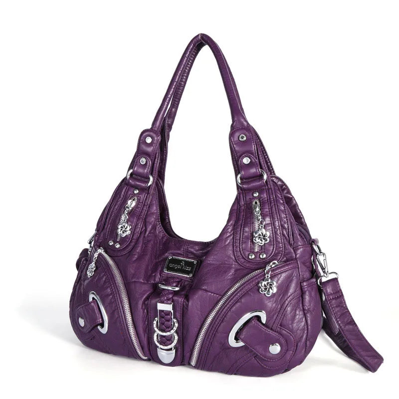 Multi Pockets Vintage Wash Leather Bags