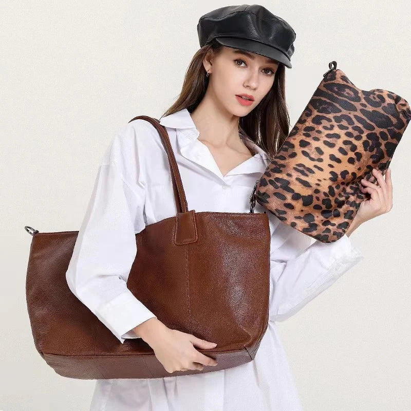 Women's Bags Fall and Winter Shopping Bag Large Capacity Soft Leather