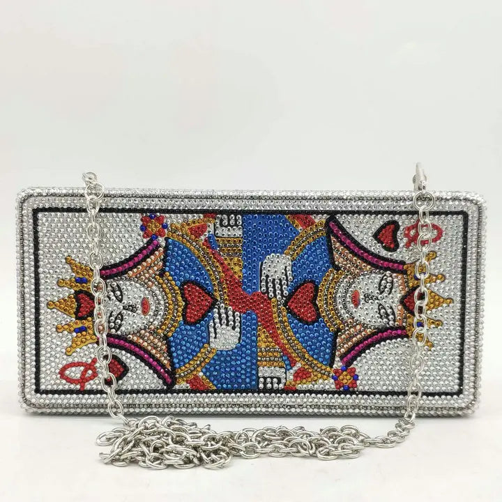 Boutique De Poker Playing Card Spade Ace Women Crystal Clutch
