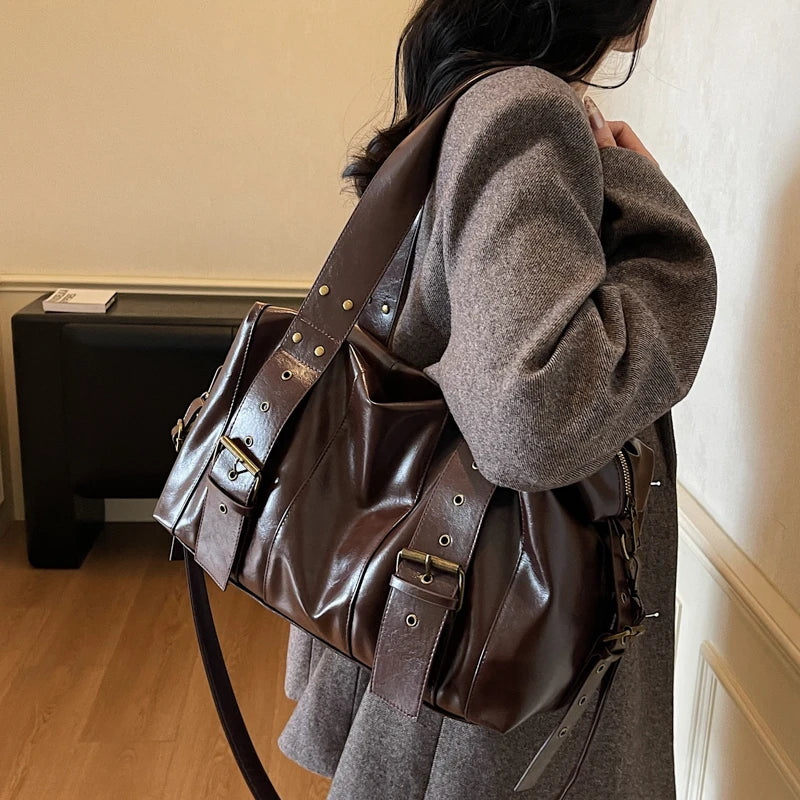 Large Capacity Women PU Leather Handbags Tote Bags