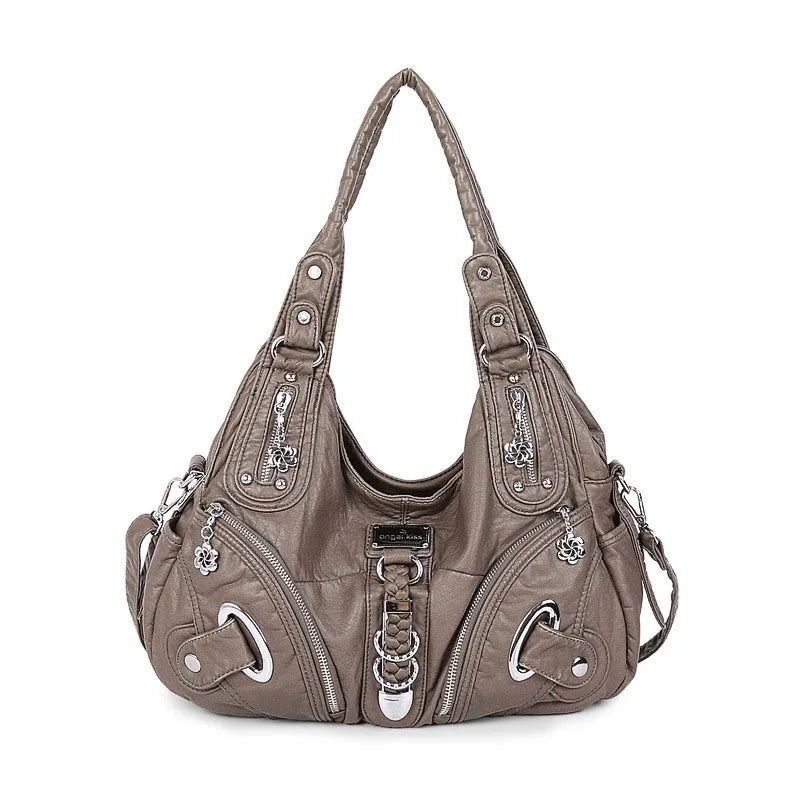 Multi Pockets Vintage Wash Leather Bags