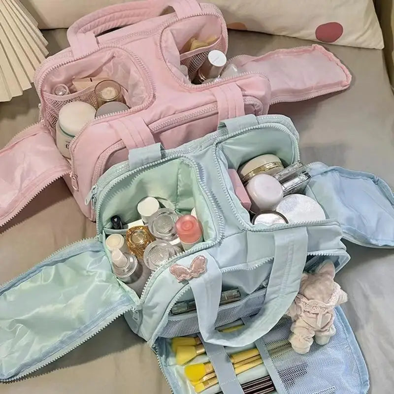 Large Capacity Makeup Organizer Puffy Travel Toiletry Bag for Women