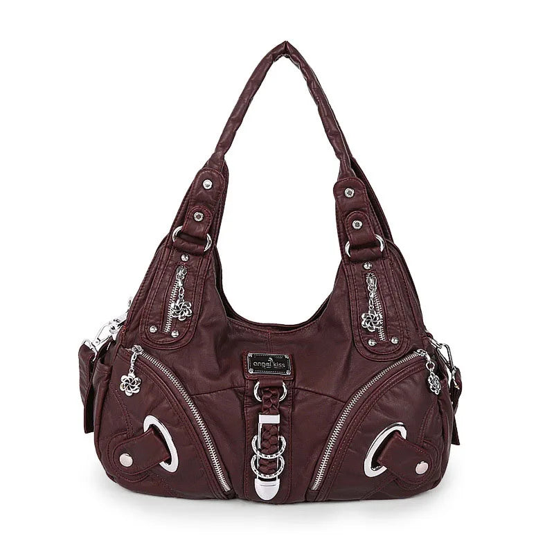 Multi Pockets Vintage Wash Leather Bags