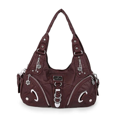 Multi Pockets Vintage Wash Leather Bags