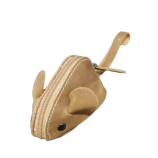 Portable Retro Mouse Purse Leather Fashion Zipper Key Bag Cute Storage Bag