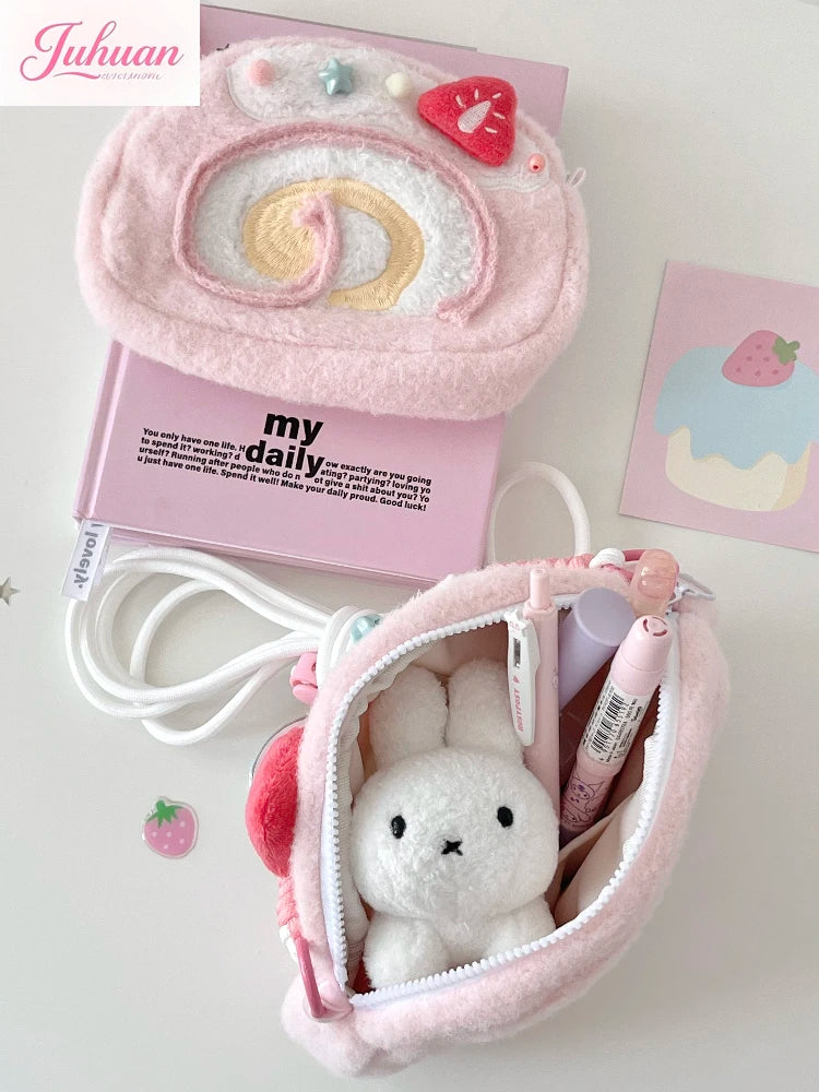 Kawaii Original Soft Girl Swiss Roll Change Bag Crossbody Bag