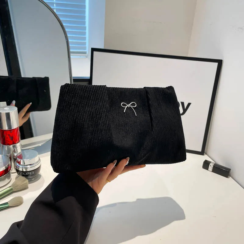 Bow Corduroy Evening Purse