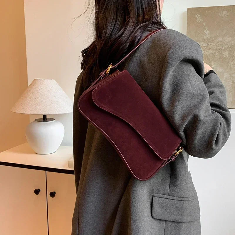 Velvet Fashionable Minimalist Versatile Practical Shoulder Bag