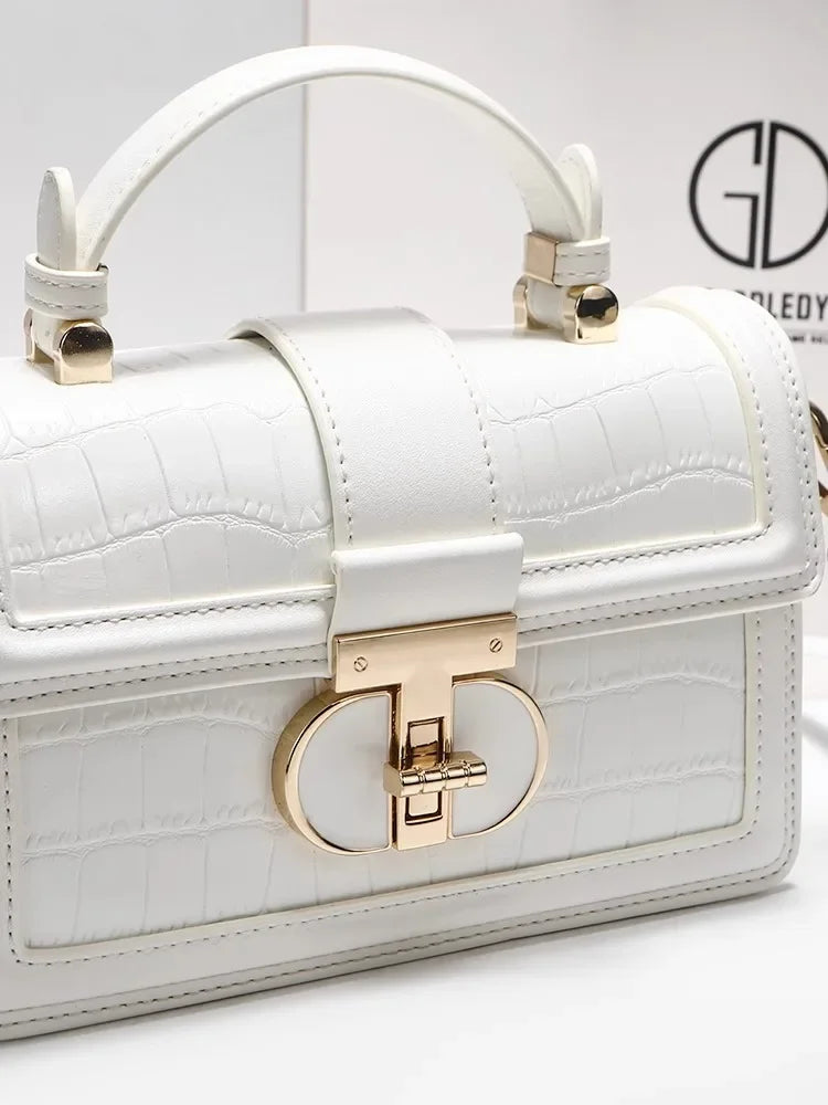 Alligator Printing Leather and Delicate Metal Women's Portable Shoulder Bag