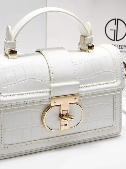 Alligator Printing Leather and Delicate Metal Women's Portable Shoulder Bag