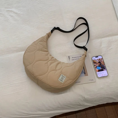 Korean Style Embroidery Commuting Hobo Bag