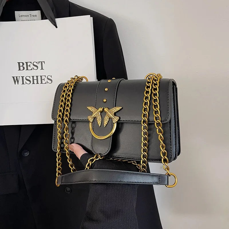 Korean Style Chain Strap Mini Square Crossbody Bag-Adjustable