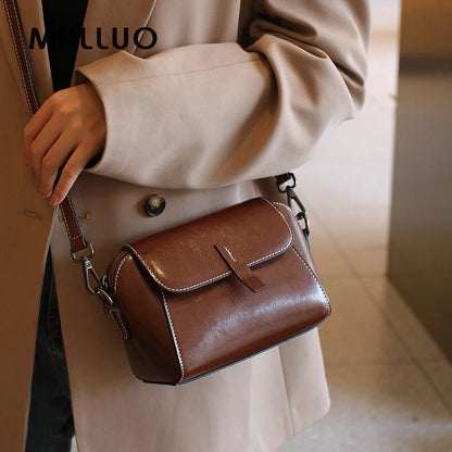 Cowhide Genuine Leather Handbag Lady Casual Phone Bag for Women