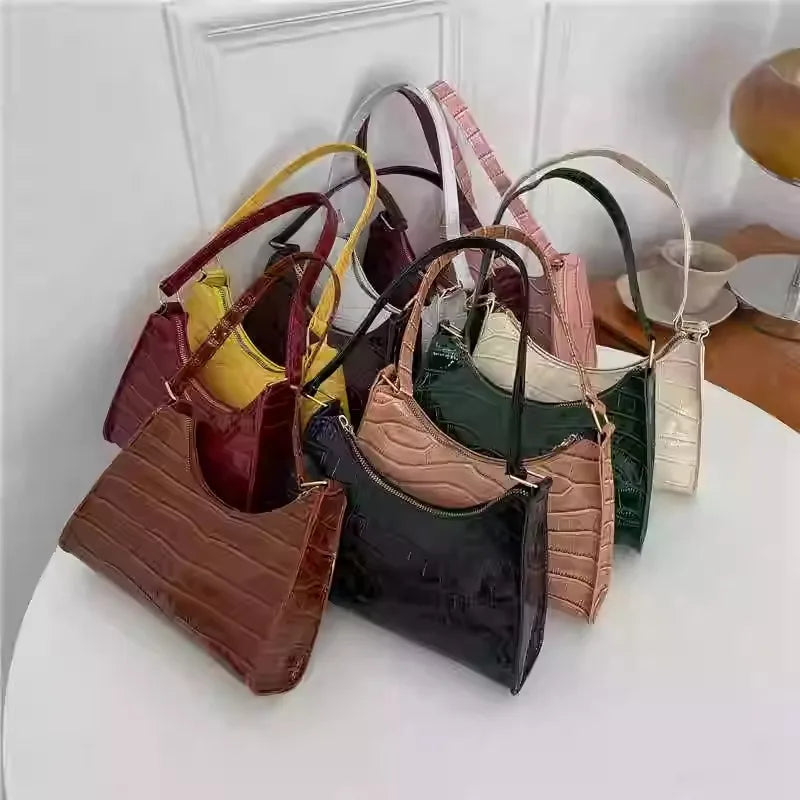 Fashion PU Leather Bags for Women Alligator Pattern  Handbag