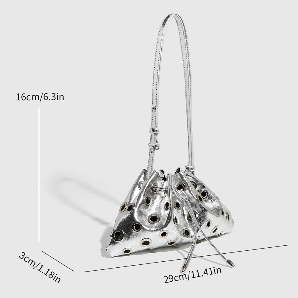 Women Lolita Bowtie Lace Pearl Crossbody Bag
