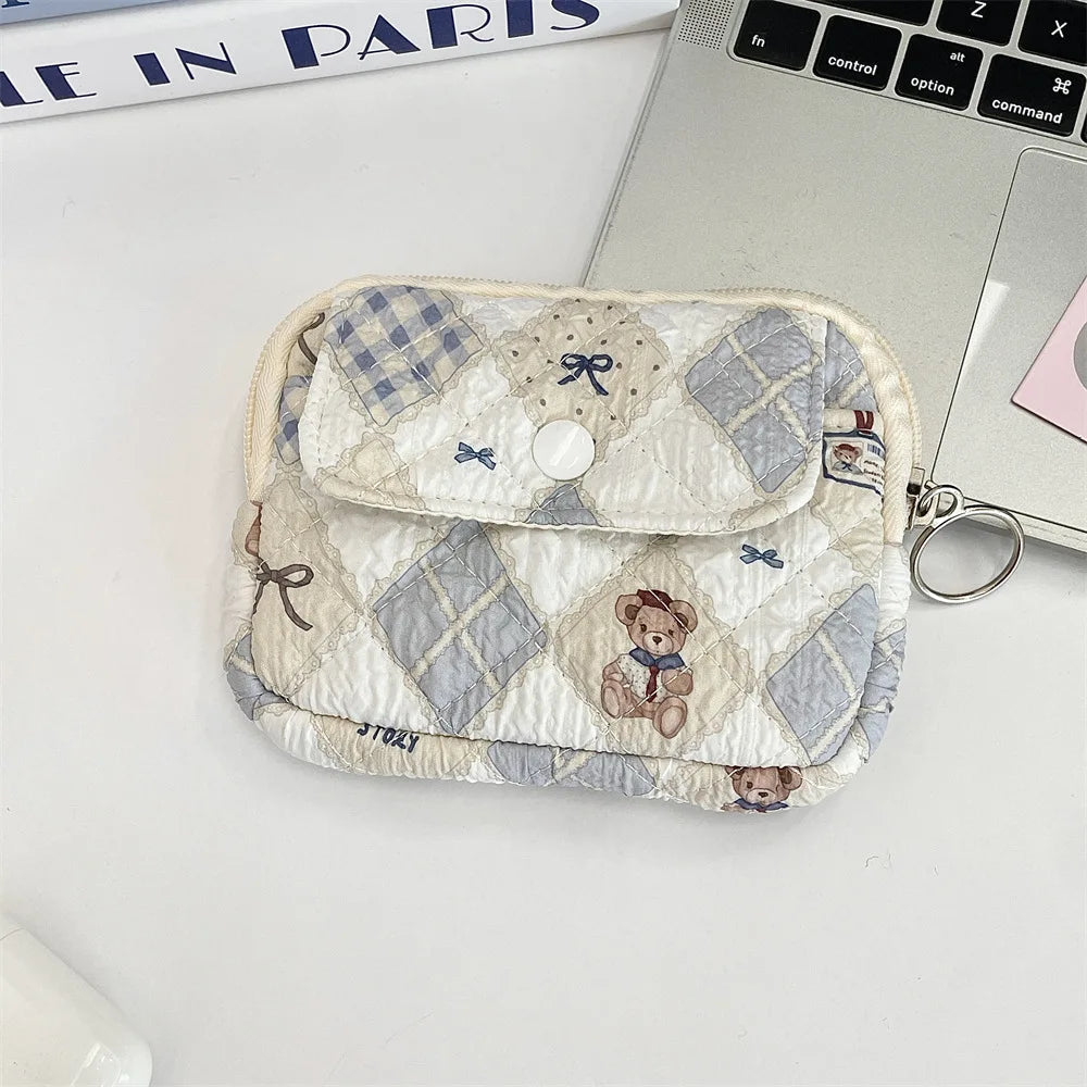 Cute Cartoon Small Travel Cosmetic Lipstick Earphone Card Portable Storage Bag
