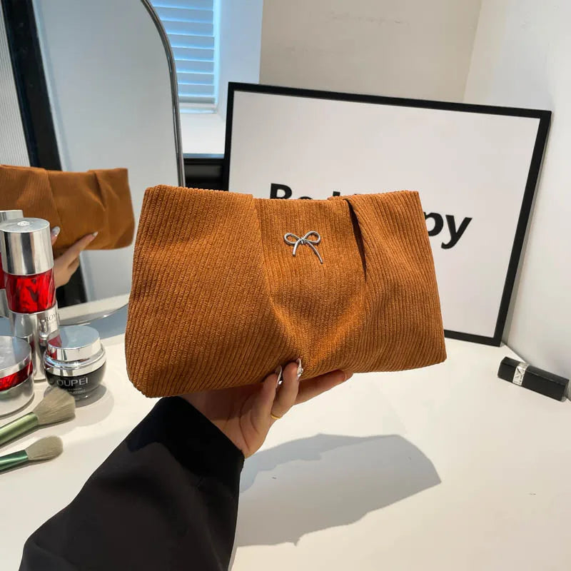 Bow Corduroy Evening Purse