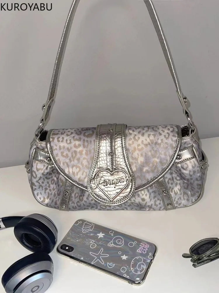 Korean Harajuku Shoulder Silver Underarm Bag