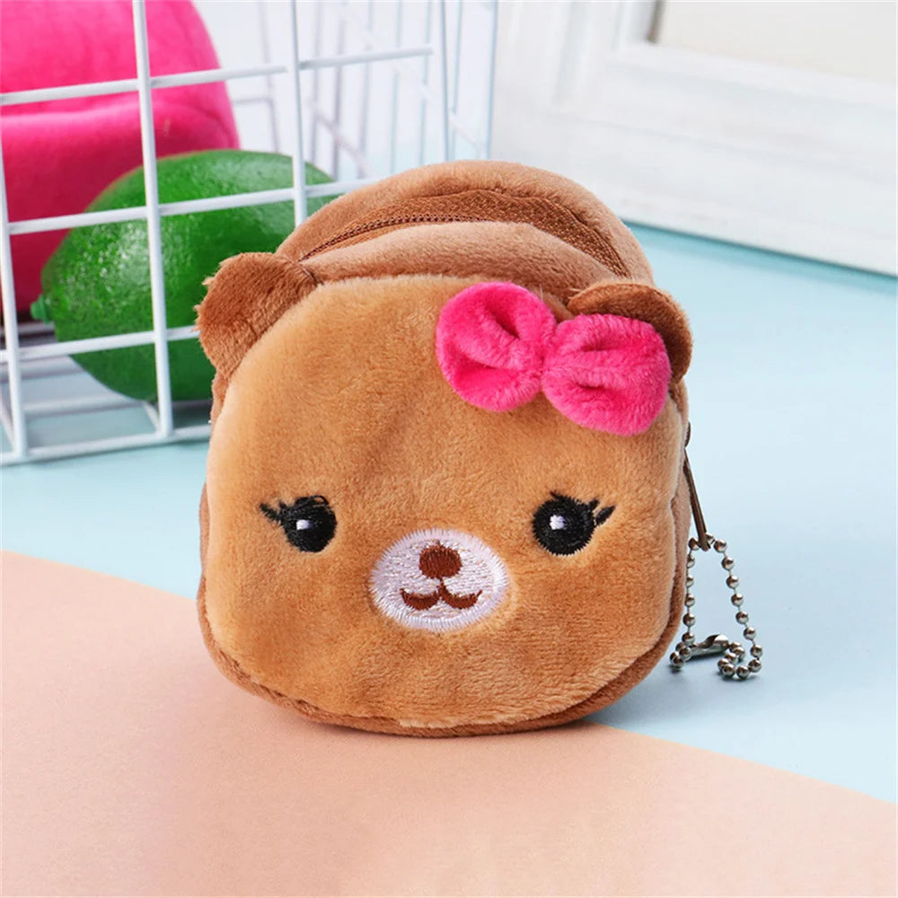 Soft Plush Cartoon Animal Cute Coin Purse Mini Zipper