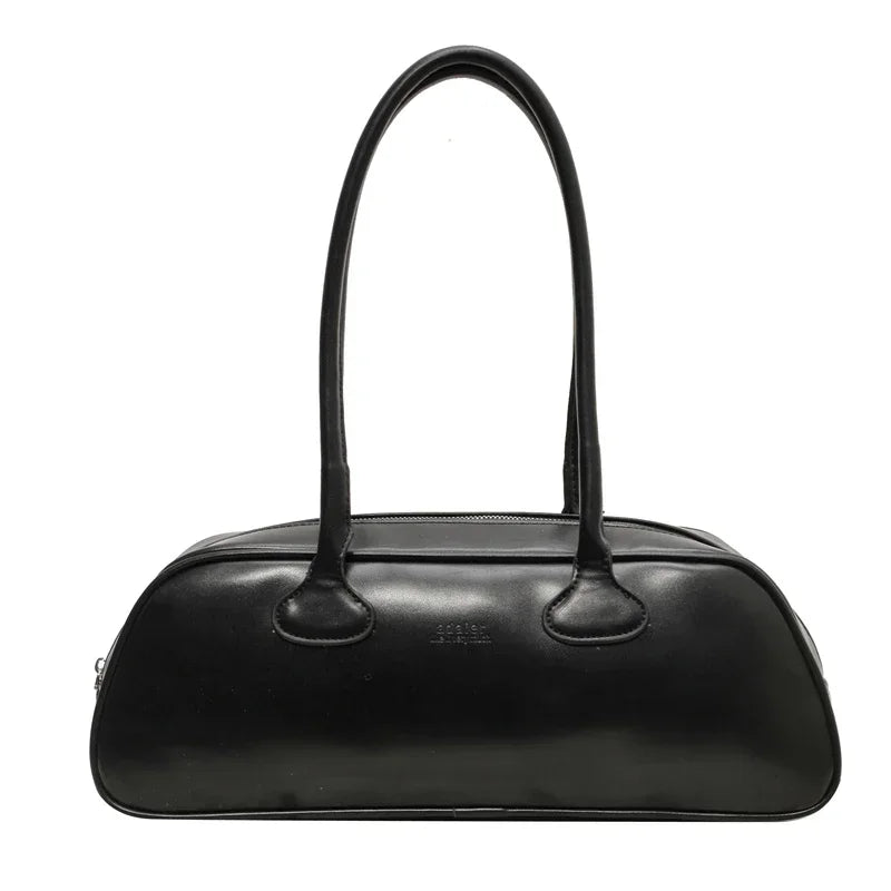 Zipper PU Women's Bag Retro Shoulder Bag