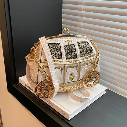 Branded Royal Carriage Evening Clutch  For Women Embroidery Dinner Party Bag