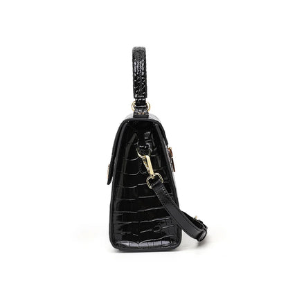 Lacquer Skin Crocodile Pattern Women's Handbag