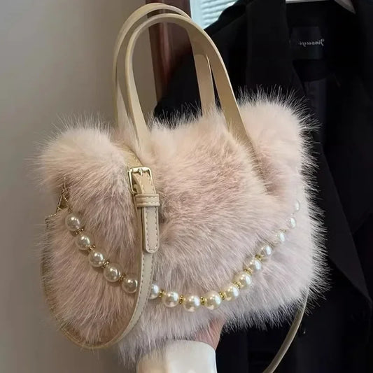 Winter Fashion Faux Fur Crossbody Bags for Women's Gift