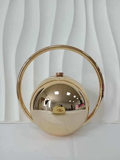 Spherical Evening Elegant Clutchwith Marble Pattern Women Sphere Tote Bag