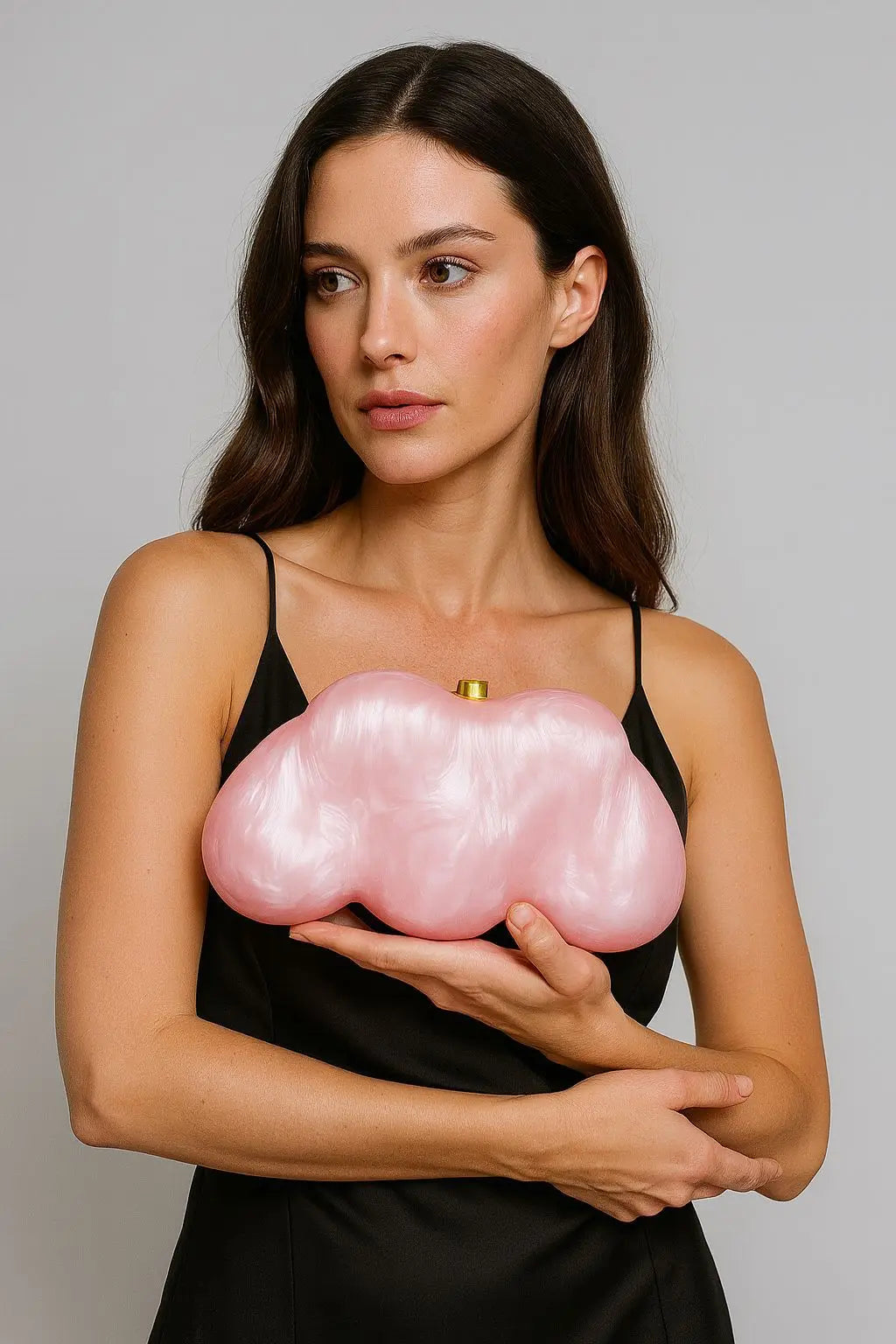 Cloud Shaped Clutch Bag Acrylic Clutch  Women Wedding Evening Party Ivory Bag