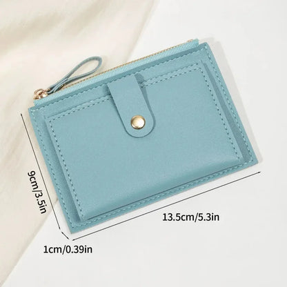 women's short card bag ultra-thin mini PU leather