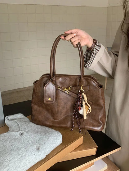 Large Capacity Women's Tote Shoulder Bags Pu Leather Ladies Briefcase Bag