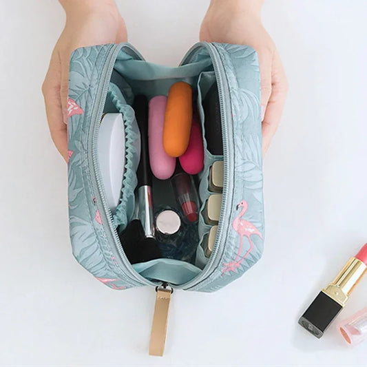 Mini Cosmetic Flamingo Solid Color Travel Toiletry Storage Bag