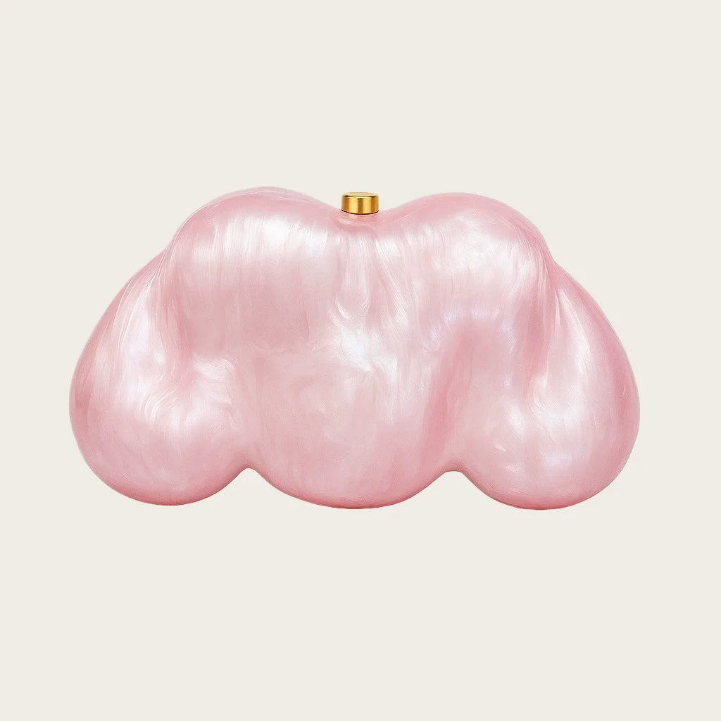 Cloud Shaped Clutch Bag Acrylic Clutch  Women Wedding Evening Party Ivory Bag
