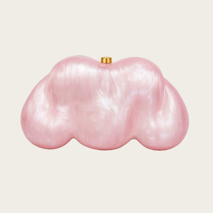 Cloud Shaped Clutch Bag Acrylic Clutch  Women Wedding Evening Party Ivory Bag