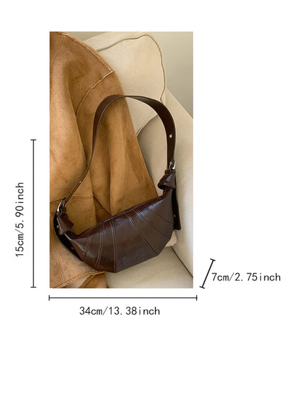 Autumn And Winter New Retro Croissant Crossbody Bag,