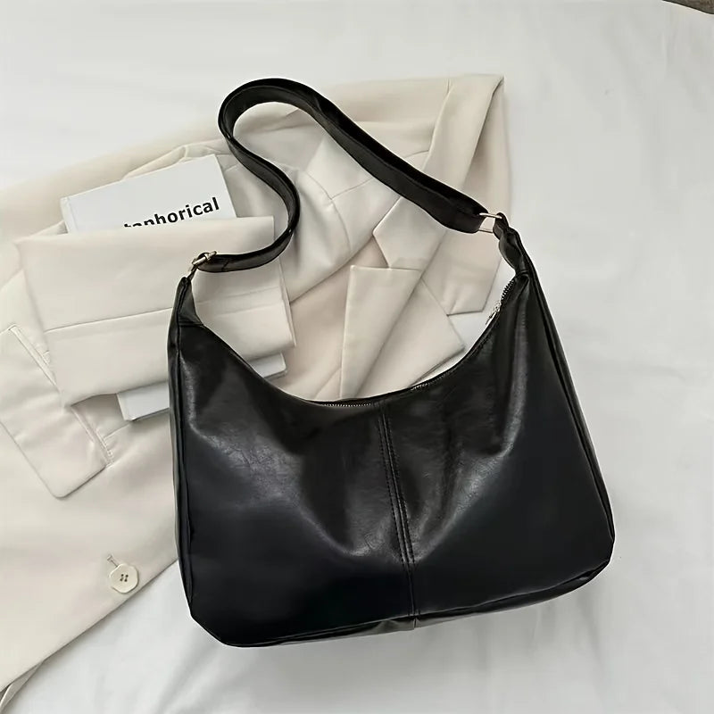 Coffee Brown Crossbody Bag, Large Capacity for Laptop & Essentials.